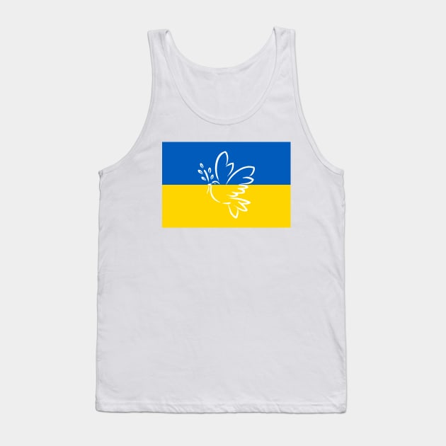 Ukraine Flag and Dove of Peace Tank Top by COUNTRY FLAGS